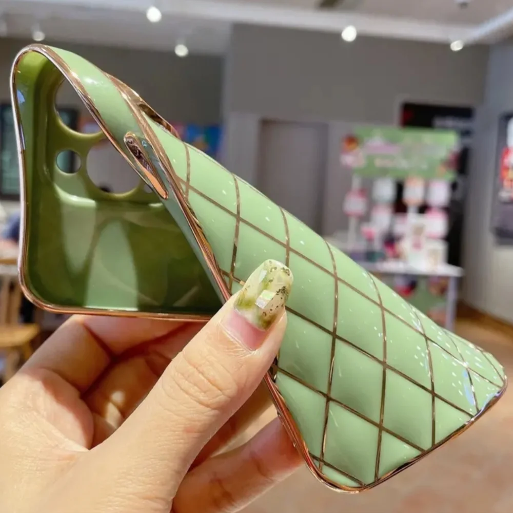Brand new Apple IPhone 14 Pro Max Quilted Green Grass Soft Silicone Phone case